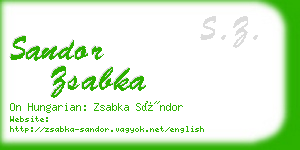 sandor zsabka business card